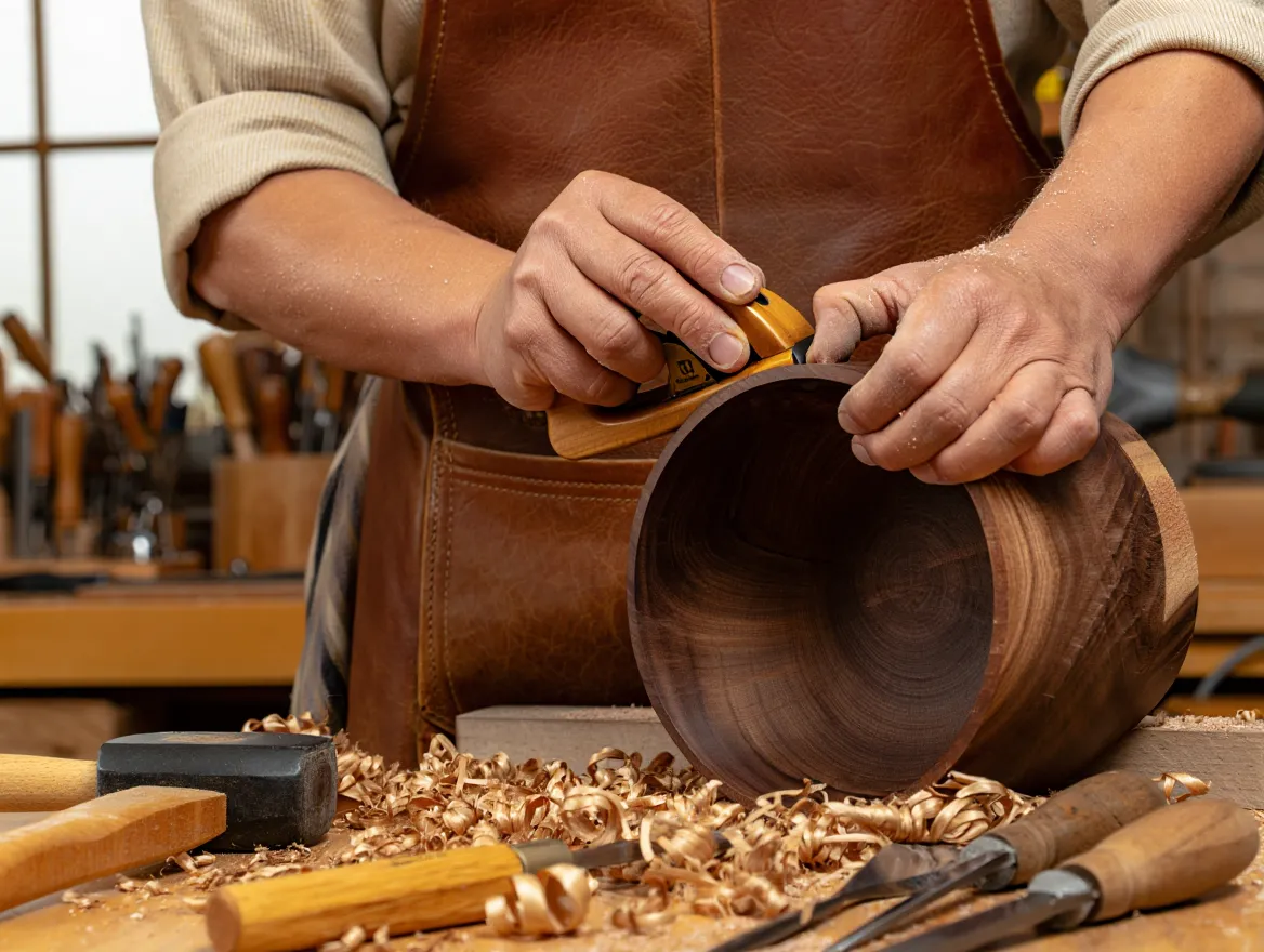 Artisan working on hand-crafted item